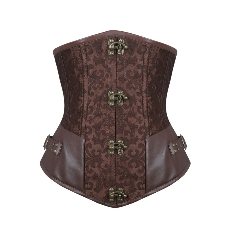 corset underbust brown